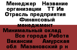 Менеджер › Название организации ­ ТТ-Ив › Отрасль предприятия ­ Финансовый менеджмент › Минимальный оклад ­ 35 000 - Все города Работа » Вакансии   . Амурская обл.,Мазановский р-н